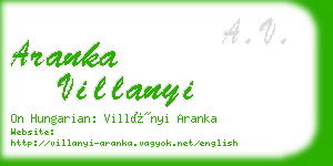 aranka villanyi business card